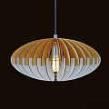 Modern Wooden White Pendant Light with Fan Shaped Design and Warm Glow for Interior Decor