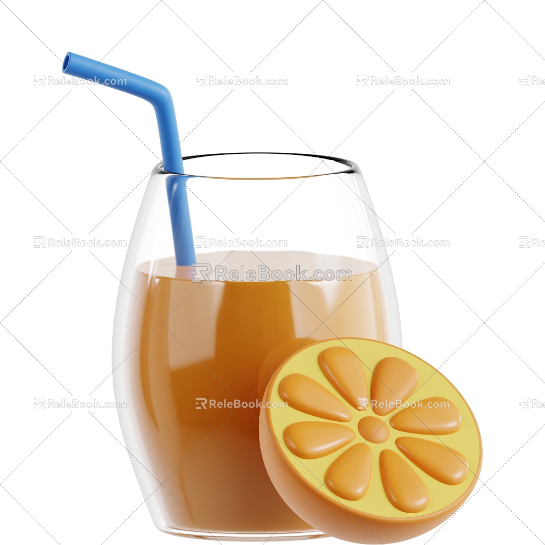 Modern Juice Lemon Juice Drink Orange Juice Cartoon Juice 3d model