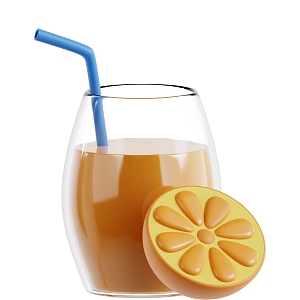 Modern Juice Lemon Juice Drink Orange Juice Cartoon Juice 3d model