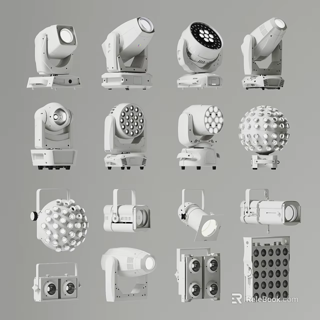 White Decorative Lights With Various Styles For Stage And Indoor Decoration 3d model 