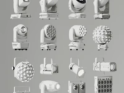 White Decorative Lights With Various Styles For Stage And Indoor Decoration 3d model
