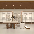 Modern Retail Showroom Interior With Logo Mannequin Dress Windows Plants And Lighting