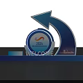 2024 Guide Sign With Blue Arrow Circular Logo And Welcome Text For Events