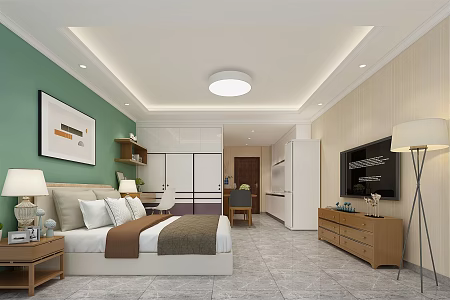 Modern Apartment Bedroom 3d model