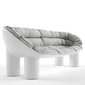 Modern Two Seater Sofa Design With Gray Upholstery And Contrasting Color Legs