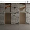 Modern Elevator Design With Marble Walls And 2F Floor Indicator
