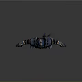 3D Knight Armor Model With Blue And Gold Decorative Details In Standing Pose