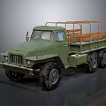 Green Military Style Six Wheel Off Road Utility Truck With Open Cargo Bed
