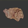 Natural Wood Stone Decorative Piece with Pink Brown Hues and Rustic Texture