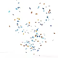 Colorful Bird Silhouettes Scattered Artistically On White Background Design