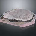Scenic Rocky Landscape Model Featuring Natural Texture Green Vegetation And Pink Base