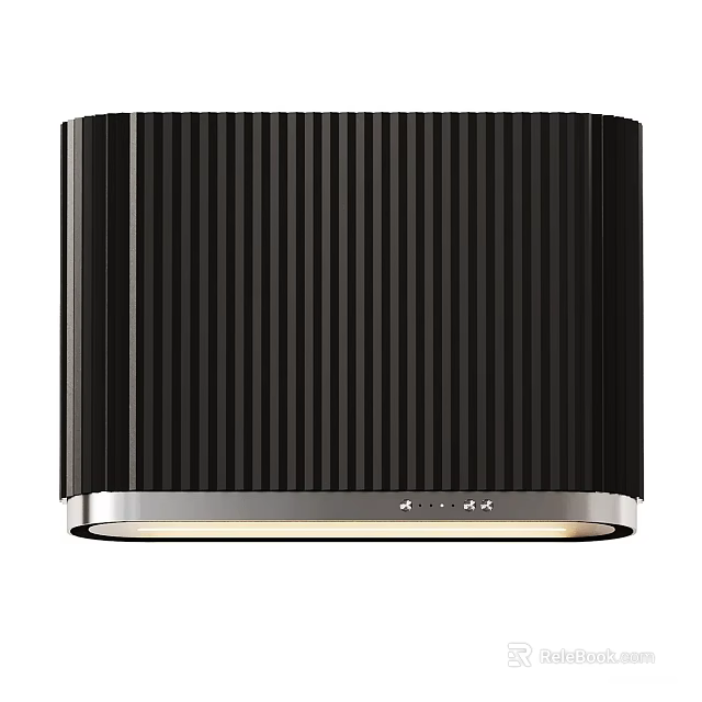 Sleek Modern Black Kitchen Appliance With Vertical Stripes And Silver Trim 3d model 