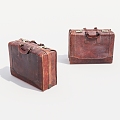 Bags Old Leather Luggage Old Items 3d model