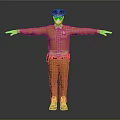 Male Police Officer In Yellow Uniform With Cap Beard And Outstretched Arms