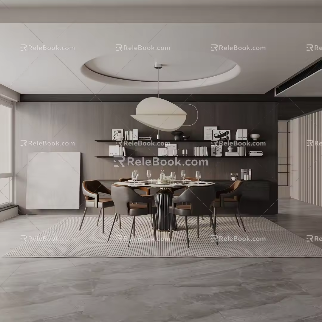 Modern table combination 3d model