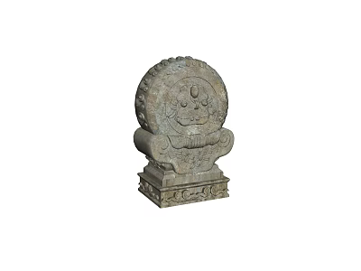 New Chinese-style Drum Stone Courtyard Entry Stone Pier and Stone Gate 3d model