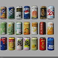 Assorted Canned Drinks With Various Flavors Colorful Designs And Different Brands