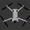 White Drone With Four Propellers Orange Accents Built In Camera And Modern Design