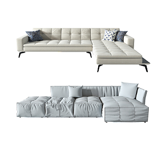 Modern corner sofa multiplayer sofa 3d model