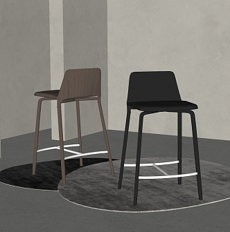 Bar chair carpet 3d model