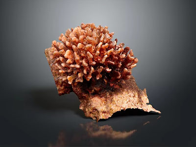 Orange Red Branched Coral Cluster As Marine Aquatic Animal With Textured Surface 3d model Orange Red Branched Coral Cluster As Marine Aquatic Animal With Textured Surface 3d model