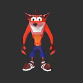 3D Cartoon Fox Character With Orange Body Blue Shorts And White Shoes
