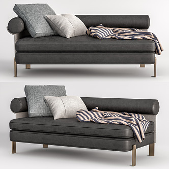 Modern chaise longues with leather 3d model