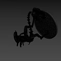Game Movie Alien Character Sculpture With Exoskeleton Menacing Pose On Base Stand