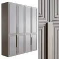 Modern Wardrobe With Light Gray Paneled Doors And Clean Lines Interior