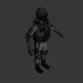 3D Rendered Tactical Military Figure Wearing Helmet Body Armor And Protective Gear