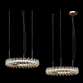 Modern Crystal Chandelier With Circular Ring Design And Multiple Hanging Layers 3d model