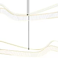 Modern Curved Linear Pendant Light Fixture With Illuminated Sculptural Hanging Design