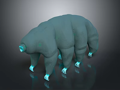 3D Rendered Fantasy Creature With Blue Green Body Glowing Eyes And Luminous Claws 3d model