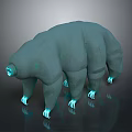 3D Rendered Fantasy Creature With Blue Green Body Glowing Eyes And Luminous Claws