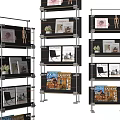 Modern Bookshelf Magazine Rack Storage Rack Aluminum Profile Cross Optical Axis 3d model