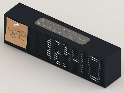 Black Digital Speaker With LED Time Display Numeric Keypad And Modern Design 3d model