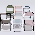 Folding Single Chairs With Multiple Colors And Modern Metal Frame Design 3d model