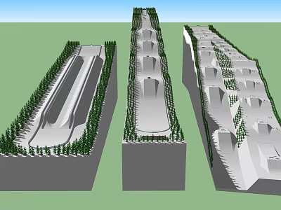 Structured Road Infrastructure Design With Landscaped Green Belts And Multiple Lane Layouts 3d model