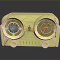 Vintage Crosley Yellow Radio With Golden Accents And Dual Dials Benzil