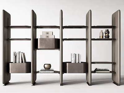 Modern Bookshelf Design With Multiple Open Shelves Storage For Books Decorative Items 3d model