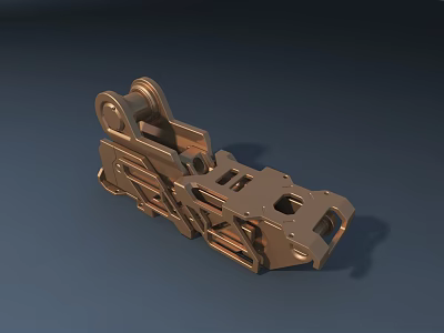 Heavy Duty Road Infrastructure Mechanical Part With Holes And Linkage Design 3d model
