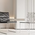 Modern Accent Chairs Black Leather And White Textured With Metal Legs In Minimalist Interior