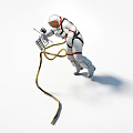 Space Themed Astronaut Figurine with Golden Rope Decorative Ornament Set