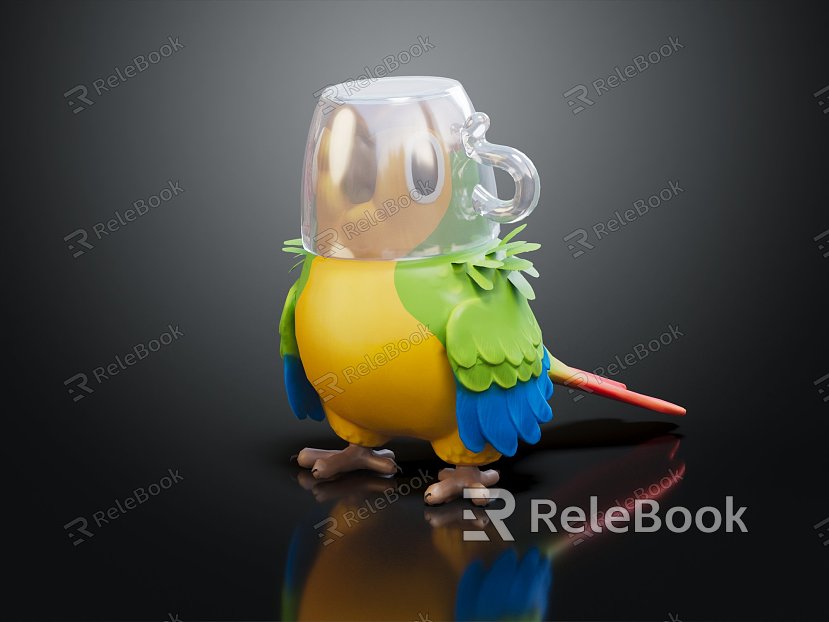 Modern parrot starling cartoon parrot model