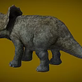 Triceratops dinosaur carnivorous dinosaur horatops herbivorous dinosaur Cretaceous Jurassic Brontosaurus low face number low model simple model game film and television level realistic 3d model