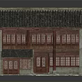Traditional Chinese Architecture Two Story Structure With Tile Roof And Wooden Windows