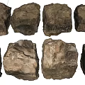 Natural Rough Stones and Wood Pieces with Textured Surfaces for Decor Projects