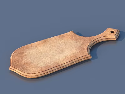 Durable Natural Wooden Cutting Board for Kitchen Food Preparation with Handle 3d model