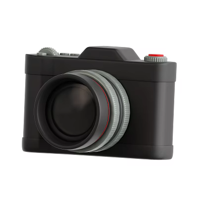 Black Projection Monitoring Camera With Large Lens Top Knobs And Red Button 3d model