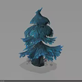 Blue Tree Plant With Layered Feathery Leaves And Unique Artistic Design
